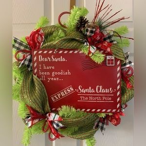Santa letter Christmas wreath